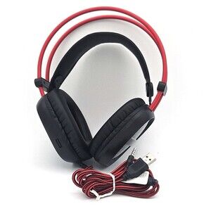 PBX Pulse-7 Wired Gaming Headset RGB LED USB 3.5mm Mic Red Black